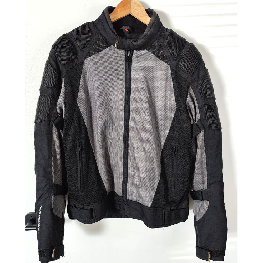 Hein Gericke Motorcycle Jacket Mens L Black Sheltex CE Armor H2O Liner Padded